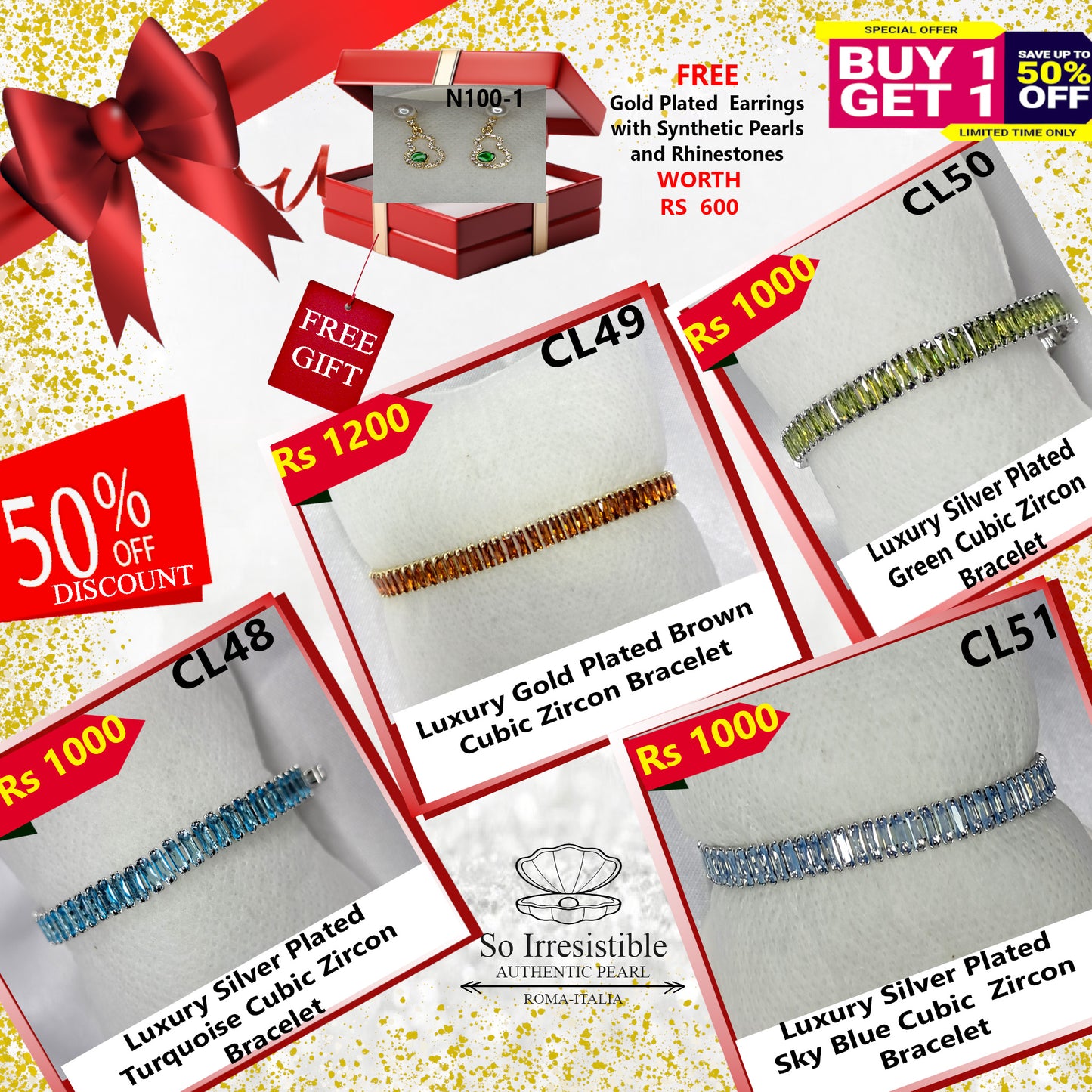 Luxury Plated Cubic Zircon Tennis Bracelet Collection - Multiple Color Options