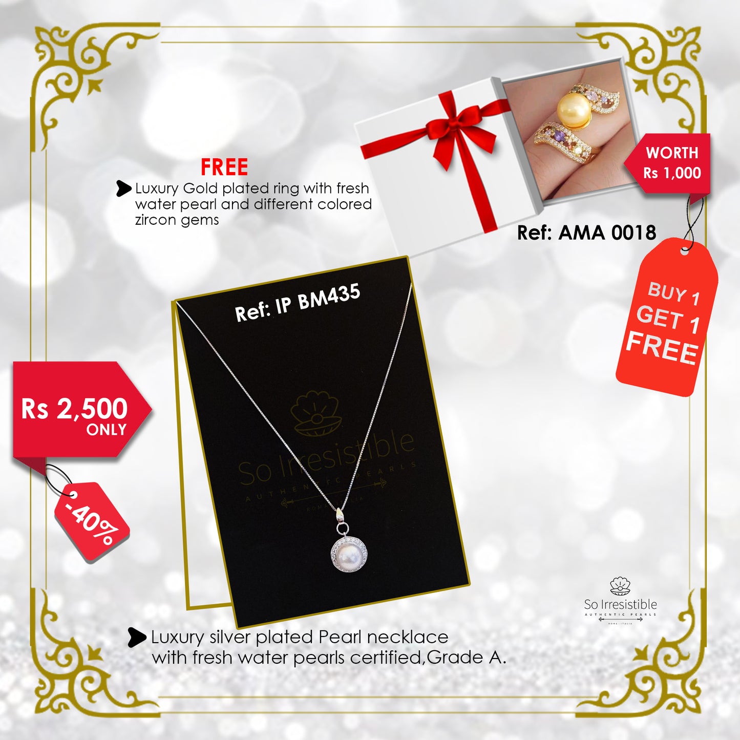 IP BM435 - Luxury silver plated necklace