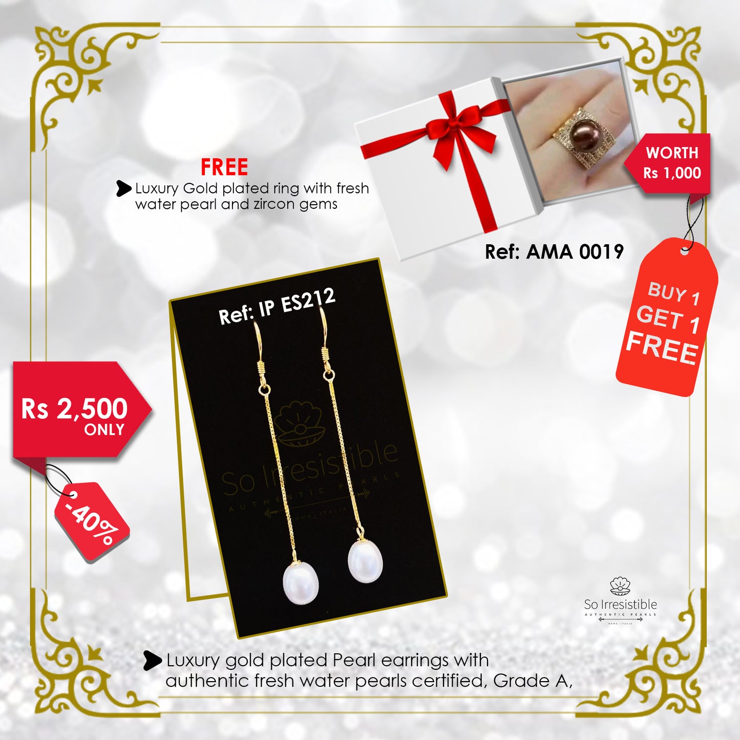 IP ES212 - Luxury gold plated earrings
