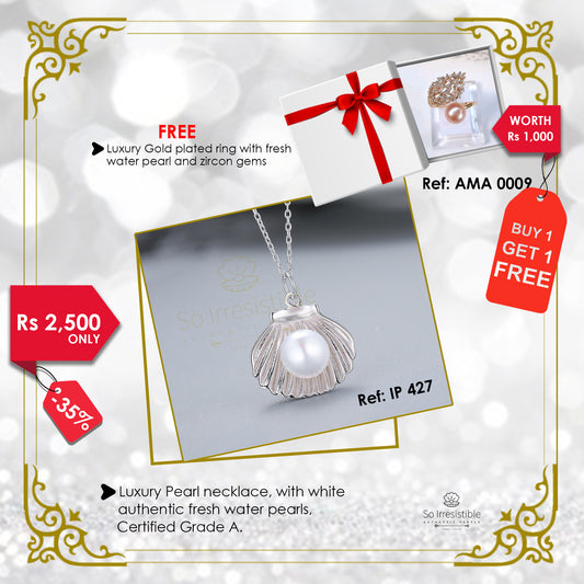 IP 427 - Luxury Pearl silver necklace