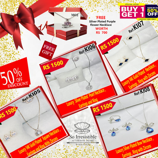 Gold & Silver Plated Sets with Zircons & Pearls
