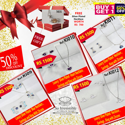 Zircon Necklace, Earrings & Ring Sets