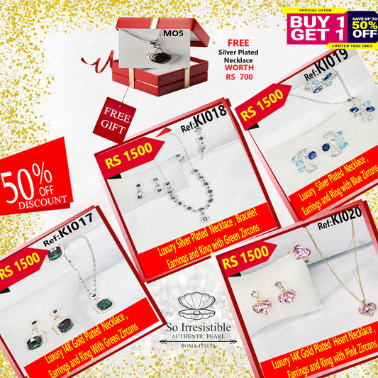 Gold & Silver Plated Sets with Colored Gemstones